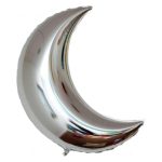18" Silver Crescent Moon Foil Balloon (Unpacked)