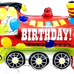 Cartoon Red Train Happy Birthday Foil Balloon for Kids (Unpacked)