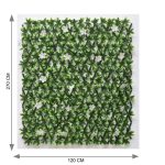 Green Trellis With White Flower Fence (120cm x 270cm) - Image 2