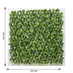 Vibrant Green Trellis With White Flowers (120cm x 270cm) - Image 2