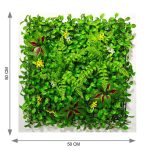 Vibrant Fern & Tropical Leaf Wall Panel 50cm x 50cm - Image 2