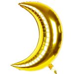 18" Gold Crescent Moon Foil Balloon (Unpacked)