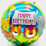 18-inch Jungle Animal Theme Round Foil Balloon (Unpacked)