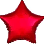 18" Red Star Shape Metallic Foil Balloon (Unpacked)