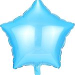 18" Sky Blue Star Shape Metallic Foil Balloon (Unpacked)