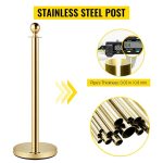 8x Bollards Stanchion Post Crowd Barriers 6x Black Twisted Rope - Image 3