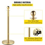 8x Bollards Stanchion Post Crowd Barriers 6x Black Twisted Rope - Image 2