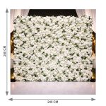 Floral Wall Backdrop White Luxury Roses (240cm×240cm) - Image 2