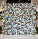 Floral Wall Backdrop Blue White Luxury Roses (240cm×240cm)