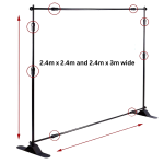 Telescopic Backdrop Stand 2.4m x 2.4m and 2.4m x 3m wide - Image 2