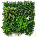 Green Artificial Wall Panel With Ferns (50cm x 50cm)