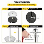4x Silver Bollards Crowd Barriers 3x Black Twisted Rope - Image 4