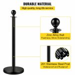 4x Black Bollards Crowd Barriers 3x Red Twisted Rope - Image 5