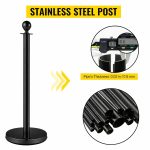 4x Black Bollards Crowd Barriers 3x Red Twisted Rope - Image 3