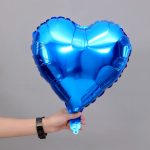 18" Shine Blue Crescent Heart Foil Balloon (Unpacked)