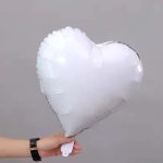 18" White Heart Shape Metallic Foil Balloon (Unpacked)