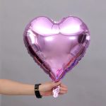 18" Purple Heart Shape Metallic Foil Balloon (Unpacked)