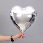 18" Silver Heart Shape Metallic Foil Balloon (Unpacked)