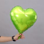 18" Light Green Heart Shape Metallic Foil Balloon (Unpacked)
