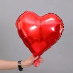 18" Red Crescent Heart Foil Balloon 18" (Unpacked)
