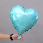18" Sky Blue Crescent Heart Foil Balloon (Unpacked)