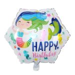 18" Mermaid Themed "Happy Birthday" Foil Balloon (Unpacked)
