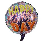 18" Round Happy Birthday Foil Balloon Multicolor (Unpacked)