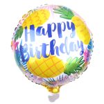 18" Round Pineapple Theme "Happy Birthday" Balloon (Unpacked)