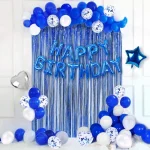 Happy Birthday Blue Foil Balloon - Image 2