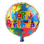 18" Multicolor Happy Birthday Round Foil Balloon (Unpacked)