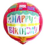 18" Message And A Cake Design "Happy Birthday" Balloon (Unpacked)