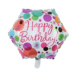 18" Colorful Polka Dot Pattern "Happy Birthday" Foil Balloon (Unpacked)