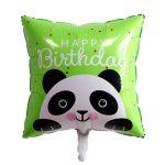 Square Panda Themed "Happy Birthday" Foil Balloon (Unpacked)