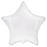 18" White Star Shape Metallic Foil Balloon (Unpacked)