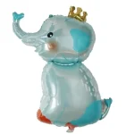 Blue Crown Elephant Foil Balloon 100*80cm (Unpacked)