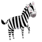 Black and White Cute Zebra Foil Balloon 79*63cm (Unpacked)