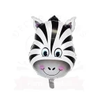 18" Black/ White Medium Zebra Head Balloon (Unpacked)