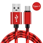 USB-A to type C Braded cable red