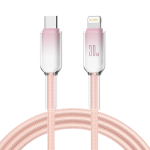 30W USB-C to Lightning Fast Charging & Data Transfer Cable Compatibility iPhone 4-14 Pink