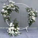 Artificial Green White Flower Backdrop Wall Set 3 Pieces