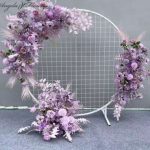 Artificial Purple Flower Backdrop Wall Set 3 Pieces
