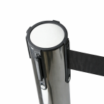 Stainless Steel Queue Barrier Post with Black Belt 2m - Image 3