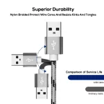 USB-A to Lightning Charging Data Transfer Cable Durable Nylon Braided