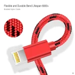 USB-A to Lightning Charging Data Transfer Cable Durable Nylon Braided