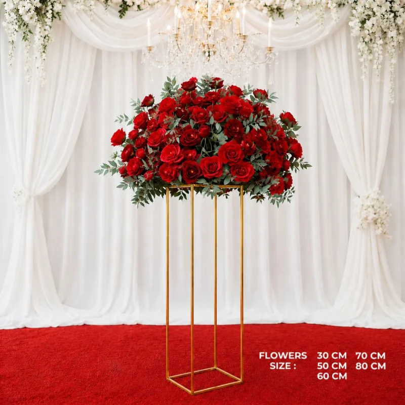 Wedding Artificial Rose Bouquet red