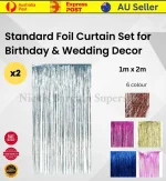 2x Standard Foil Curtain 1m x 2m Door Decoration Birthday Wedding Party Home xtradeal