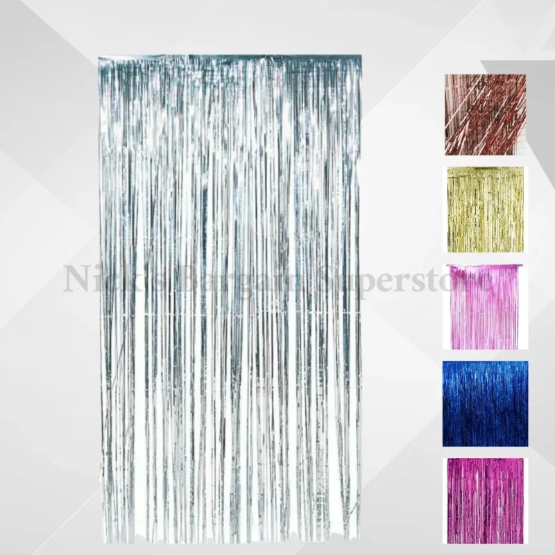 2x Standard Foil Curtain 1m x 2m Door Decoration Birthday Wedding Party Home xtradeal