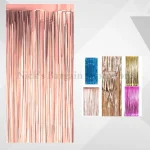 3x Matt Chrome Foil Curtain Door Decoration for Birthday & Wedding Party 1m x 2m xtradeal
