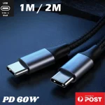 PD 60W USB Type C to Type C Fast Charging and Data Cable 1m 2m