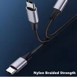 PD 60W USB Type C to Type C Fast Charging and Data Cable nylon braded